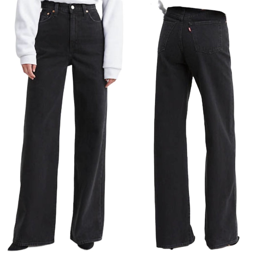 NWT Levi's Ribcage Wide Leg High Waist Black Women's Jeans Size 26
